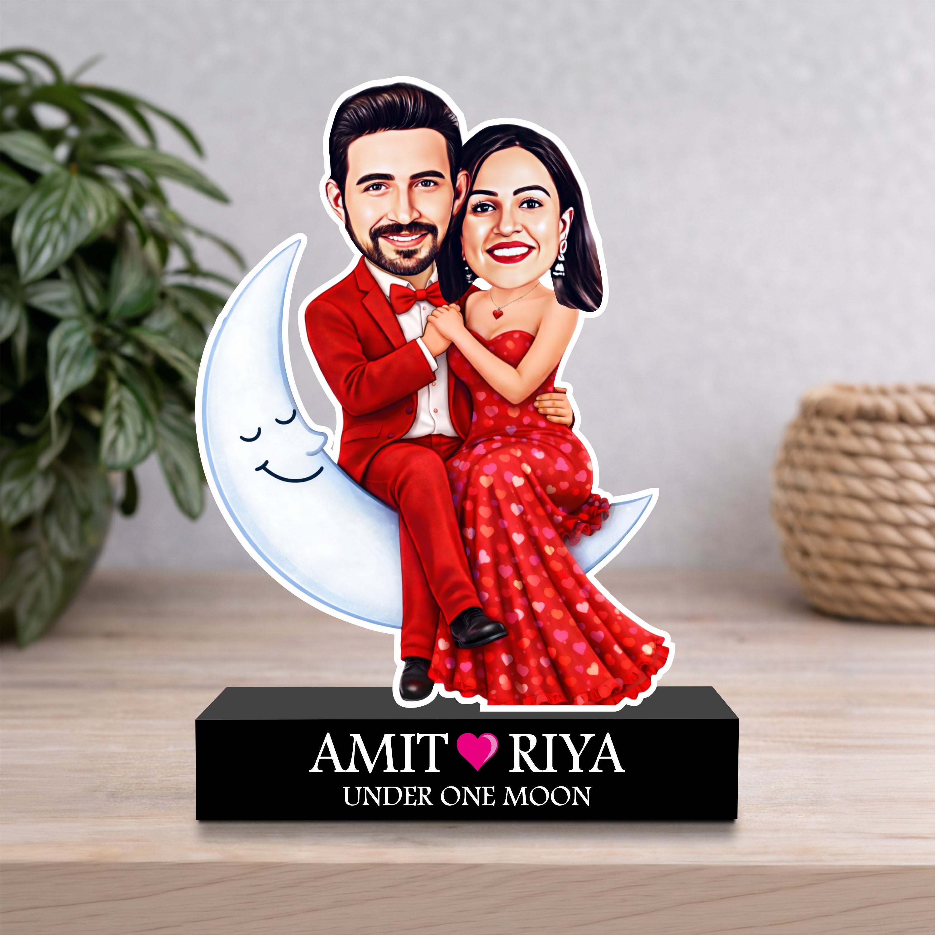 Romantic Gift for Couple | Under One Moon Caricature – Zoci Voci