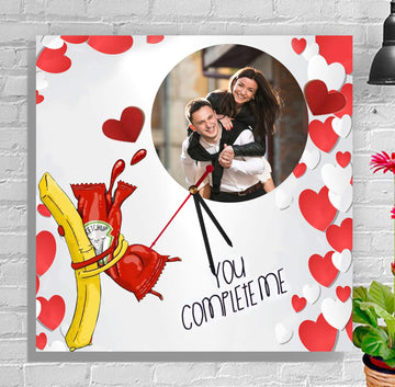 U complete me - Fries & ketchup photo clock