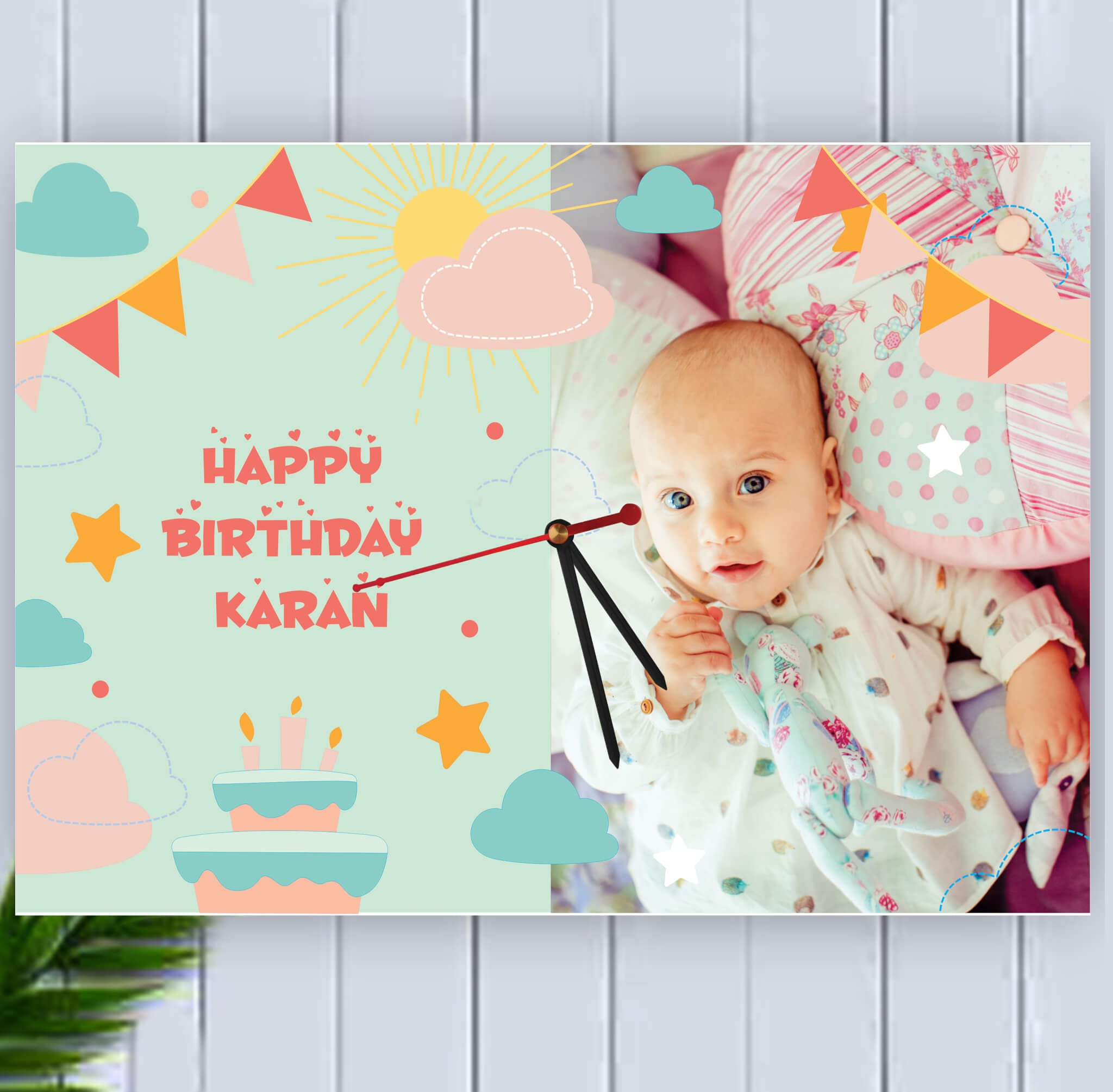 Birthday wishes photo clock