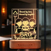 Our Brother – Personalized Rakhi Lamp for One Brother and Two Sisters | Custom Acrylic LED Gift with Names | Wooden Base | 8x6x2 inch