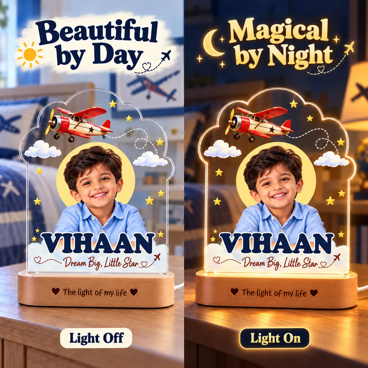 Birthday Gift for Boys & Son – Personalized Photo Lamp