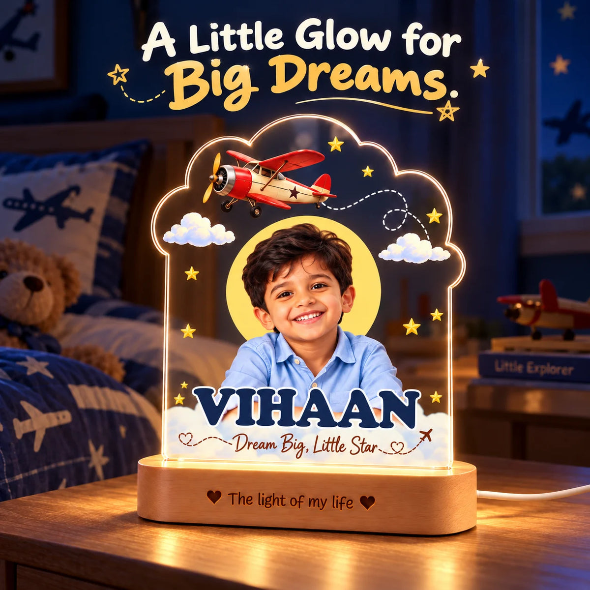 Birthday Gift for Boys & Son – Personalized Photo Lamp
