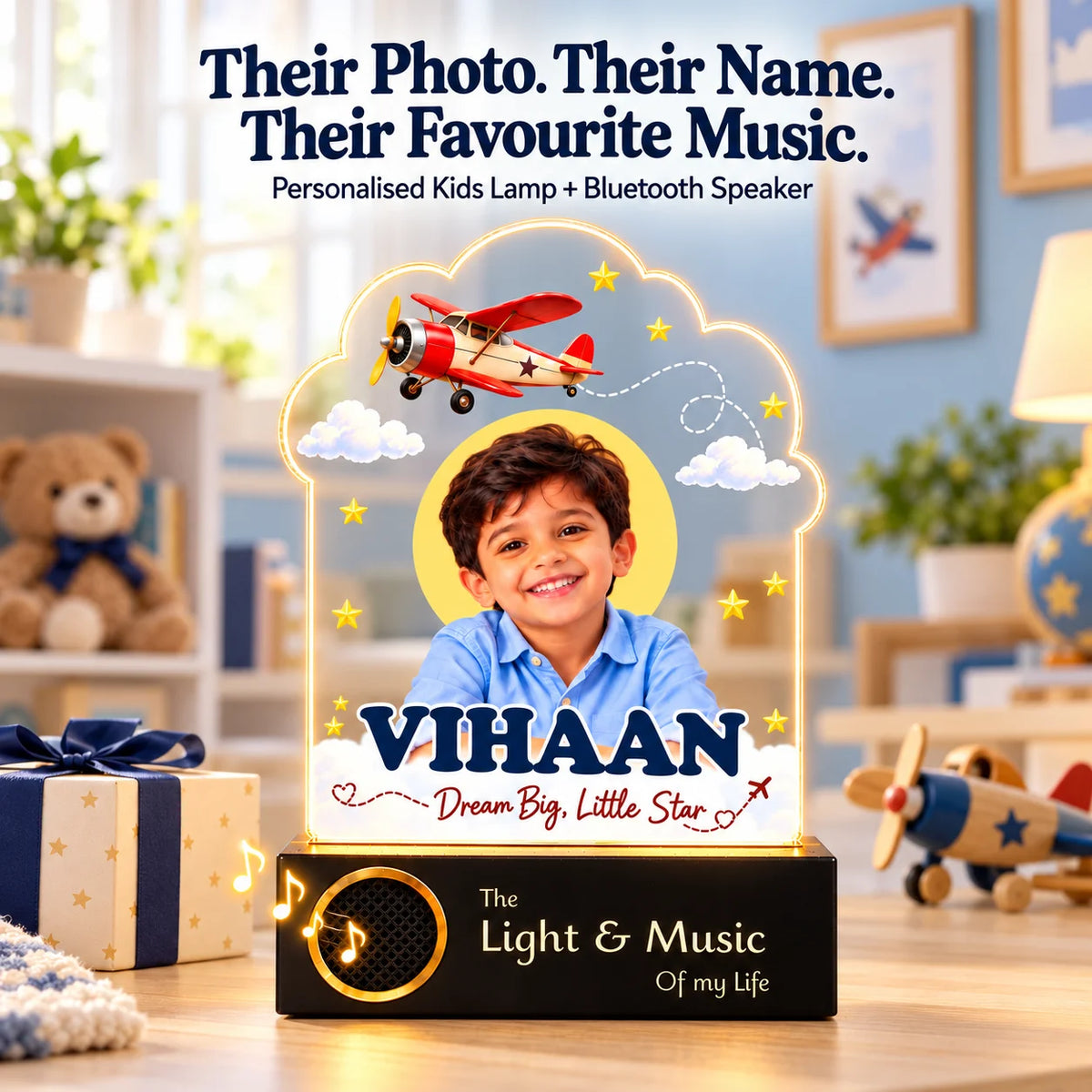 Birthday Gift for Boys & Son – Personalized Photo Lamp