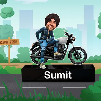 Ride-On Charisma: Personalized Caricature Gift for Husband