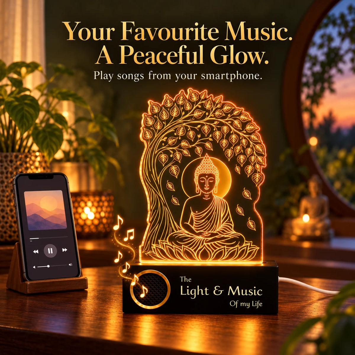 Buddha Statue LED Lamp for Home Decor – Gautam Buddha Night Light
