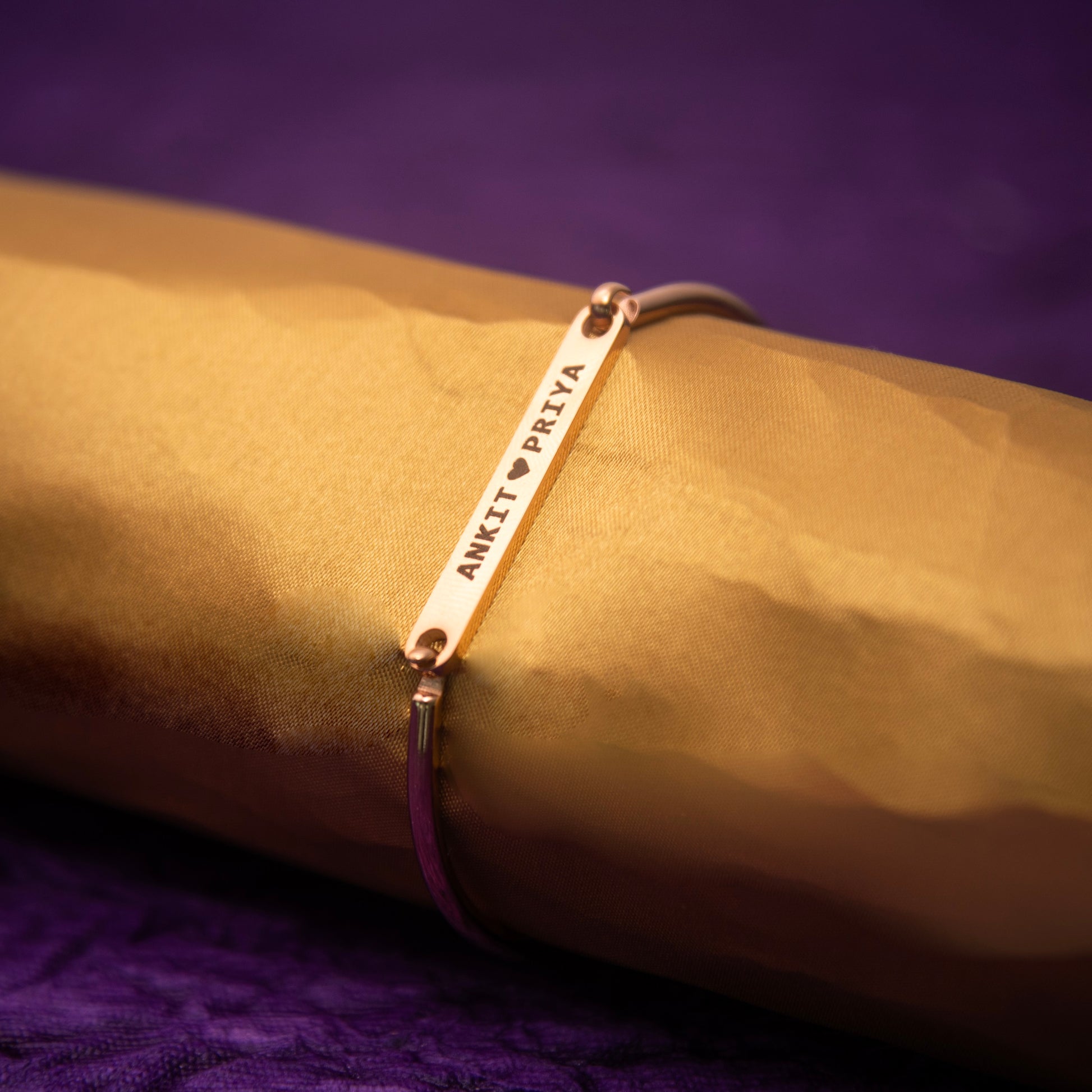 Chic Gold Name Strip Bracelet for Women