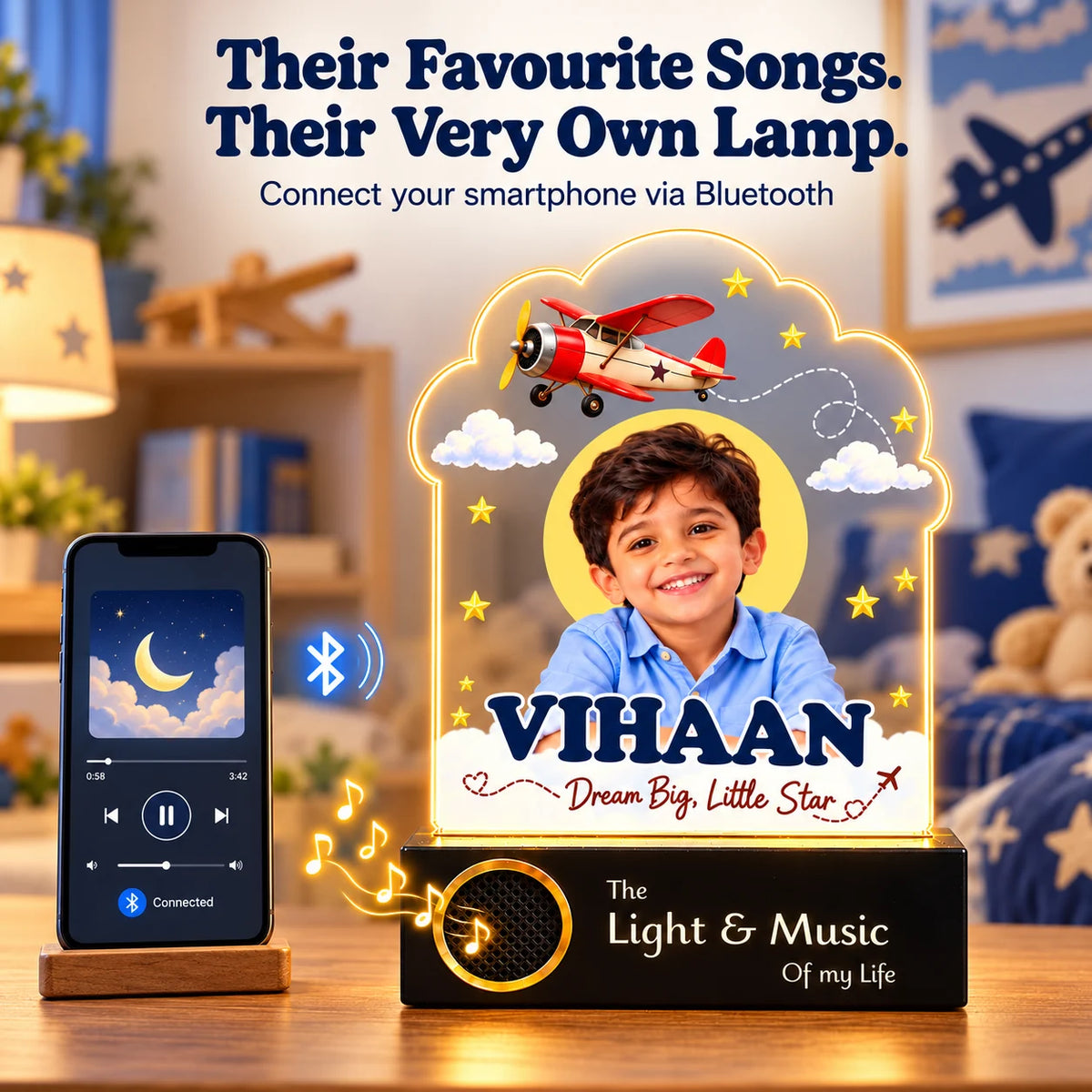Birthday Gift for Boys & Son – Personalized Photo Lamp
