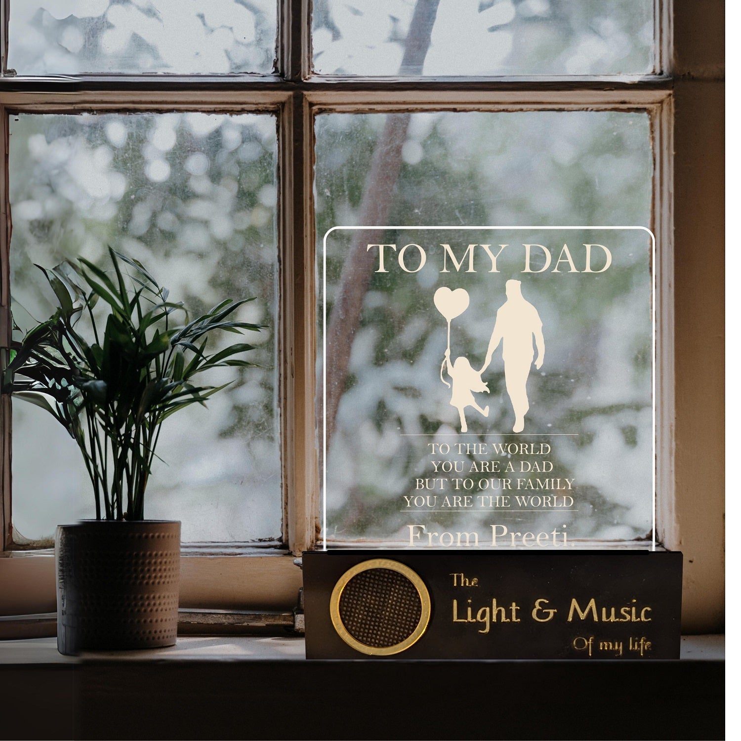 Dad My World Lamp - Father's Day Gift