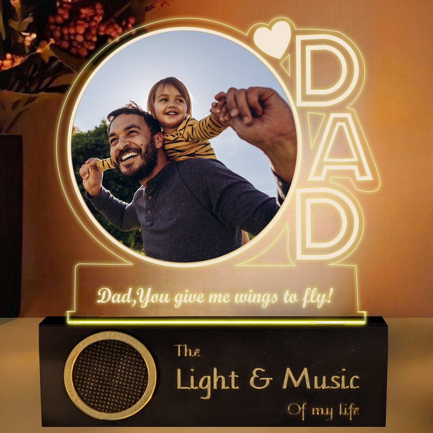 Wings of Light: Dad's Special Photo Frame Lamp