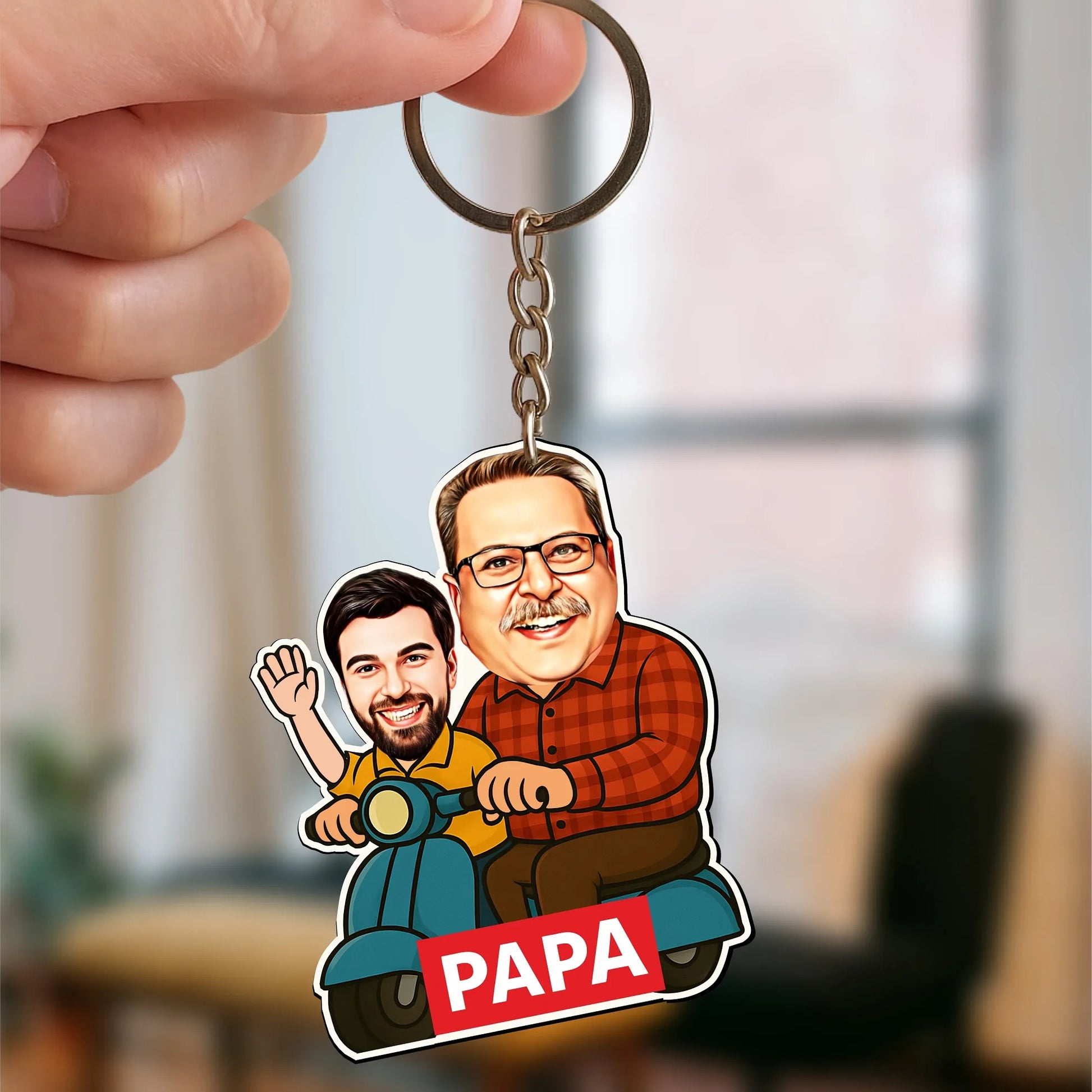 Papa Ka Scooter – Personalized Caricature Gift for Dad- Funny Father’s Day Gift for Dad