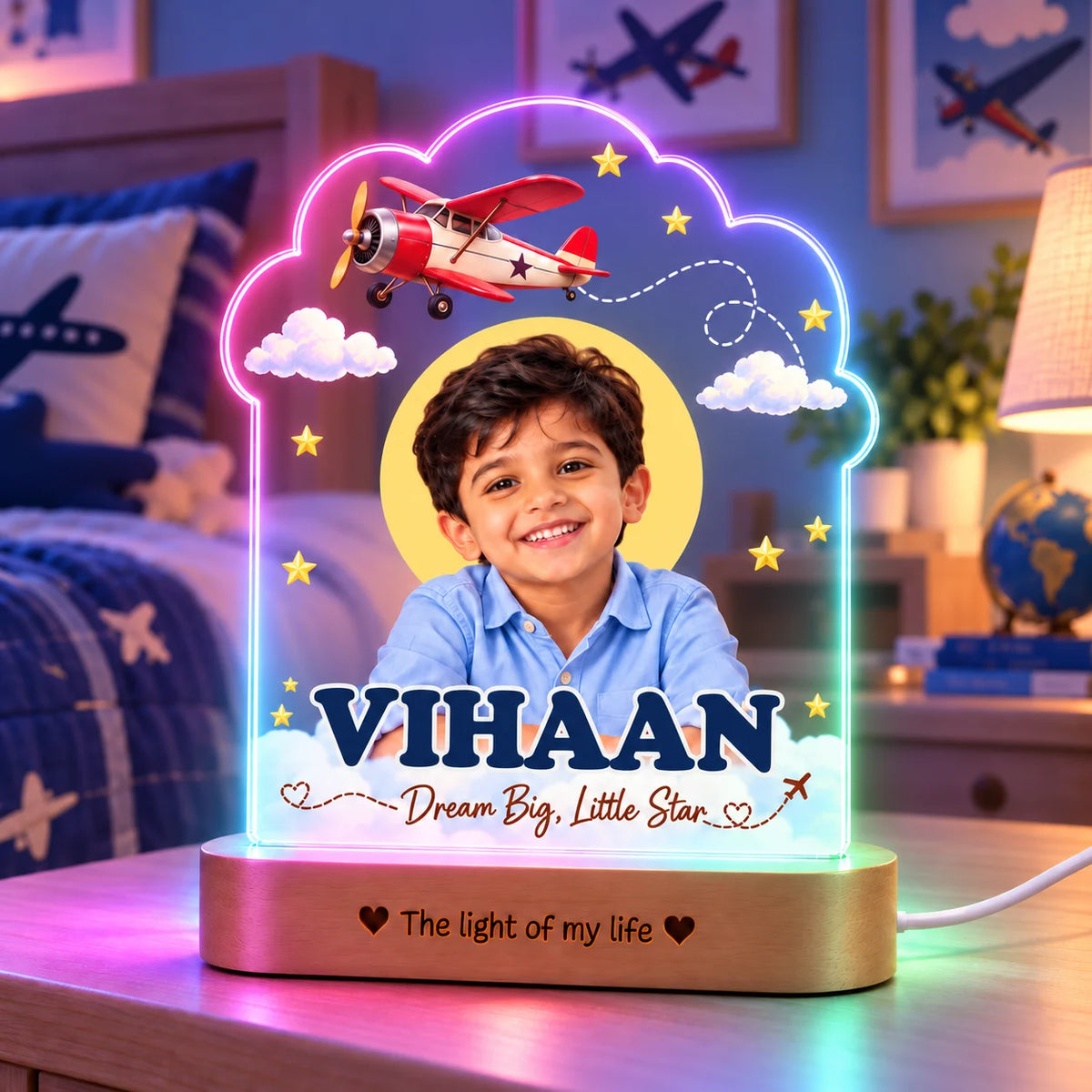 Birthday Gift for Boys & Son – Personalized Photo Lamp