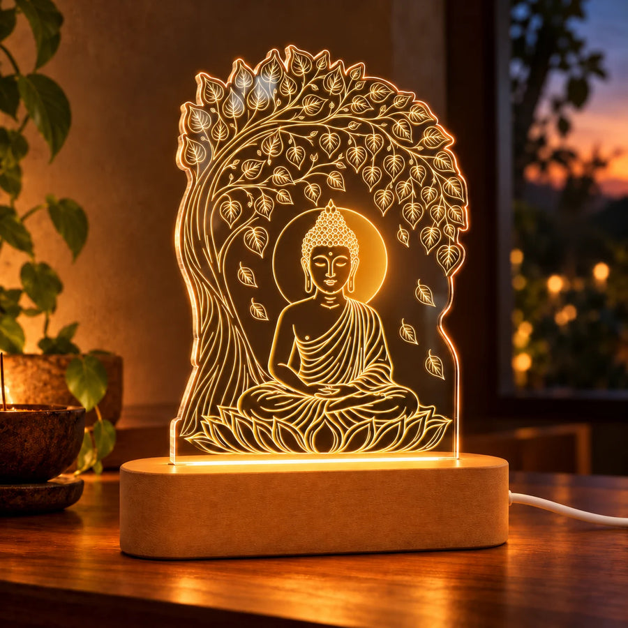 Buddha Statue LED Lamp for Home Decor – Gautam Buddha Night Light