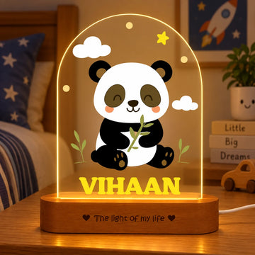 Newborn Gift with Name – Personalized Panda Night Lamp for Baby Room