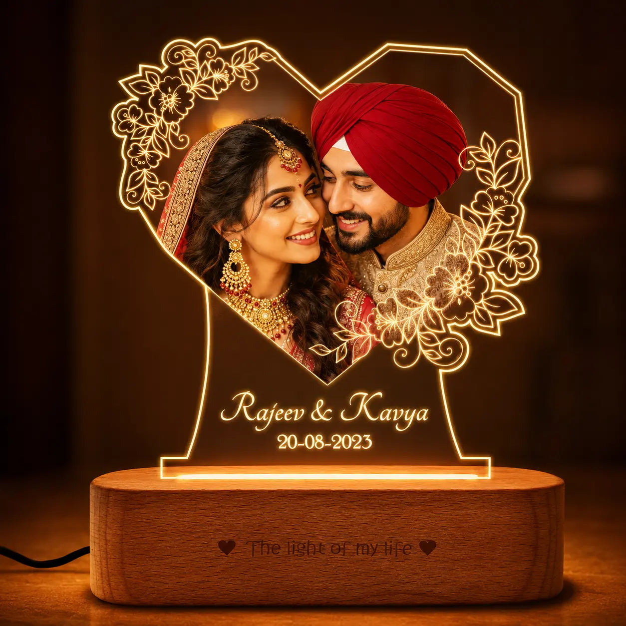 Radiant Love: Personalized Photo Glow Lamp