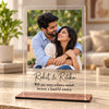 ZOCI VOCI Personalized Couple Photo Frame 8x6 Inch |3mm Acrylic Photo Frame with Wooden Look Stand | Romantic Gifts for Husband Wife, Boyfriend Girlfriend, Anniversary & Birthday