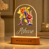 Birthday Gift for Son – Personalised Name LED Lamp with Wooden Base
