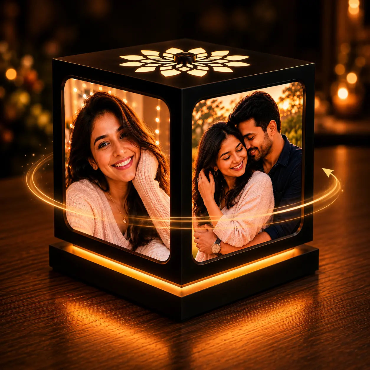 Anniversary Gift - Rotating Photo Lamp - Nostalgia Flora