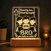 Our Brother – Personalized Rakhi Lamp for One Brother and Two Sisters | Custom Acrylic LED Gift with Names | Wooden Base | 8x6x2 inch