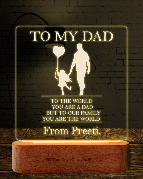 Dad My World Lamp - Father's Day Gift