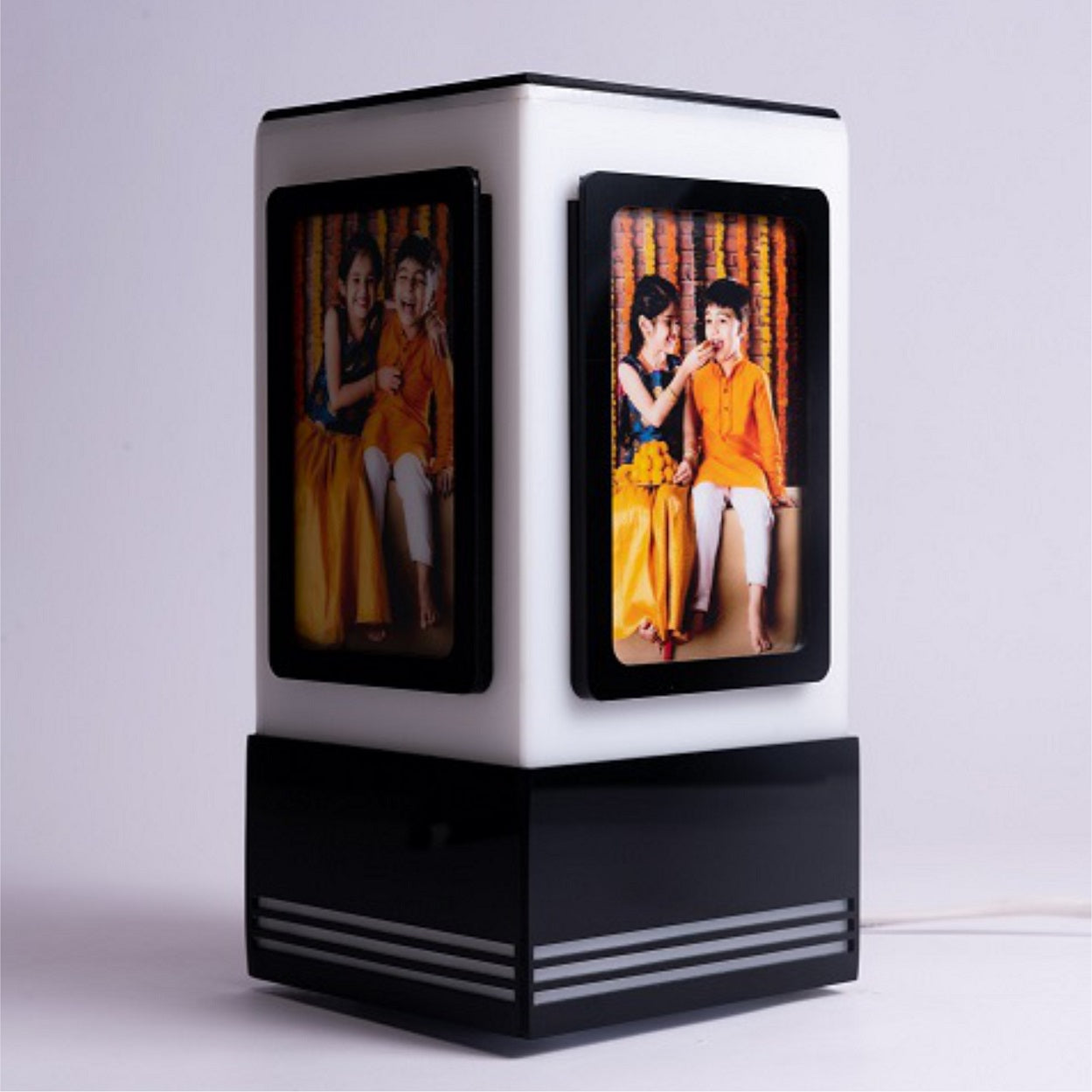 Lamp with photo insertions
