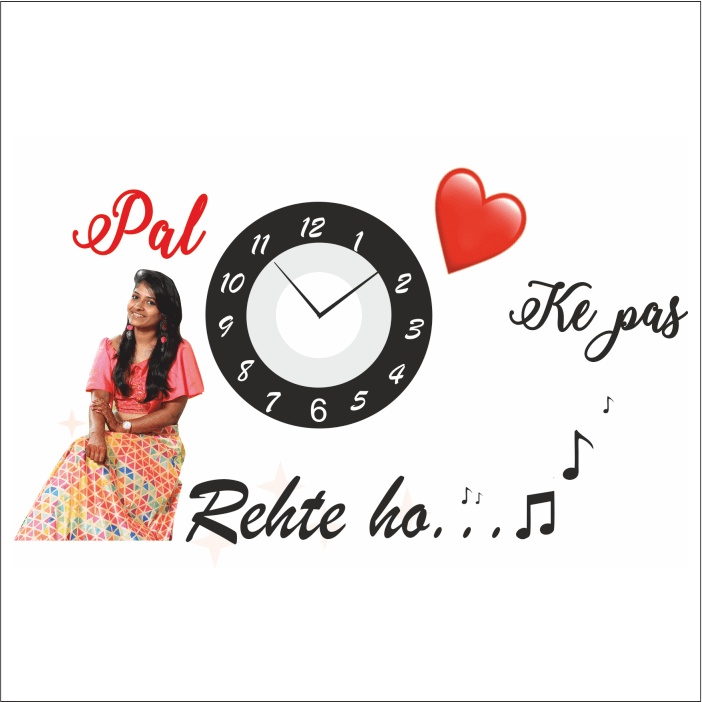 Pal pal dil k pas personalized decal wall clock
