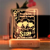 Our Sister – Personalized Rakhi Gift Lamp from Two Brothers | Custom Acrylic LED Lamp with Names | Wooden Base | 8x6x2 inch