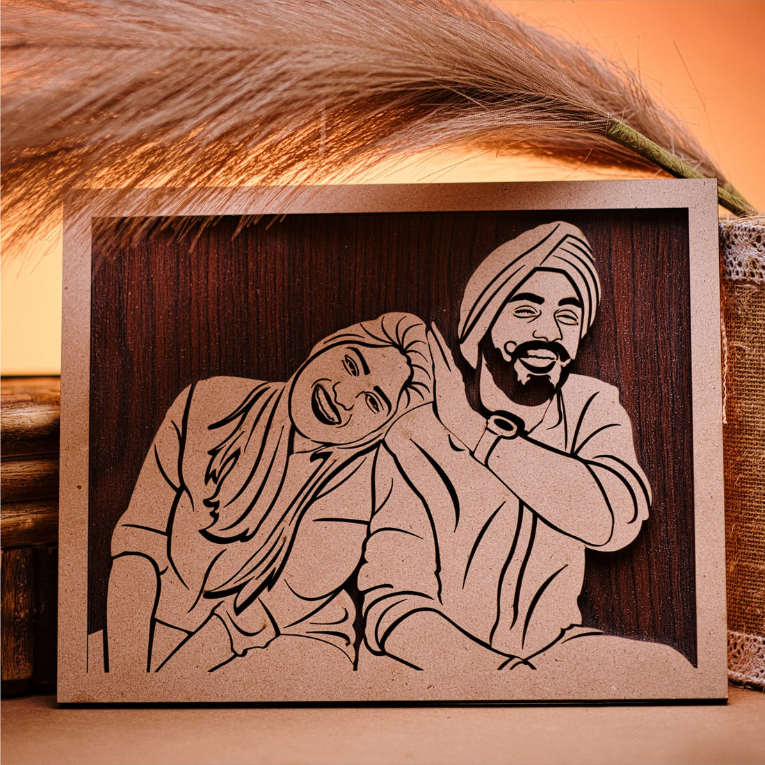 MemoryEtch: Artistic Carvings Wooden Photo Plaque 🖼️