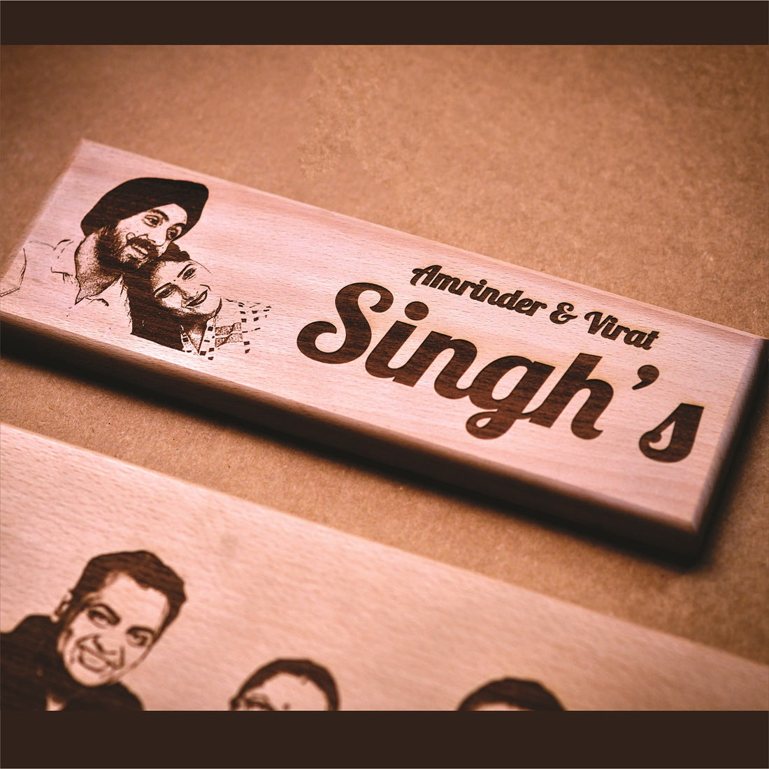 Peace of Home - Wooden Carved Name Plate 🏡