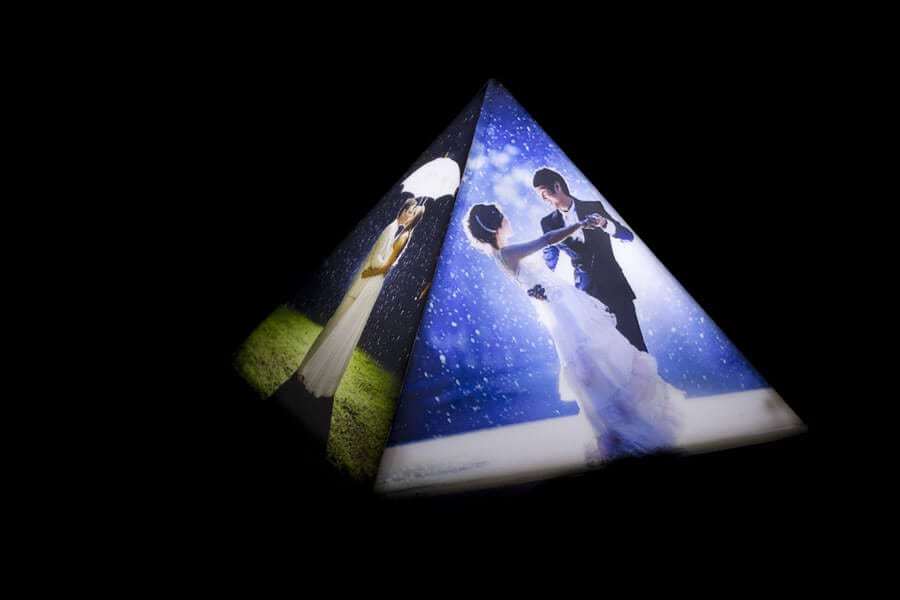 Pyramid Table Photo Lamp