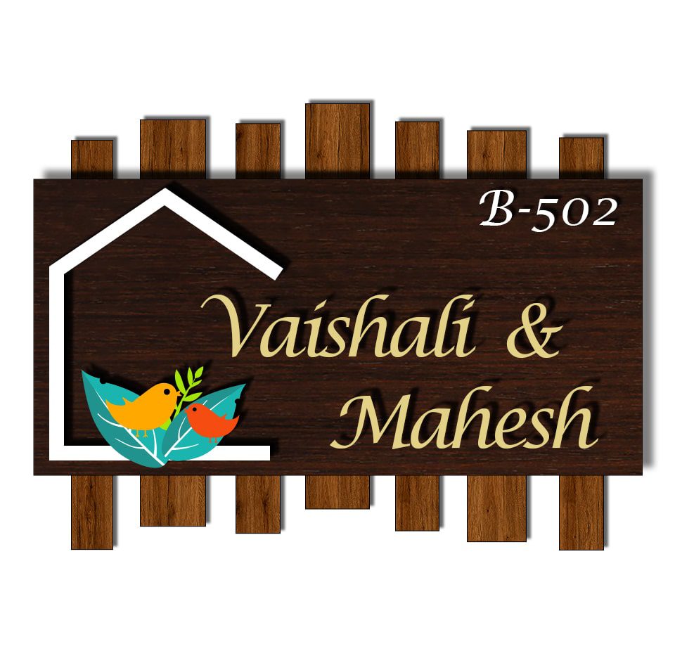 Nest in the woods name plate