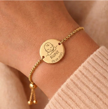 My Little World- Personalized Bracelet | Gift for New Mom | Waterproof Stainless Steel