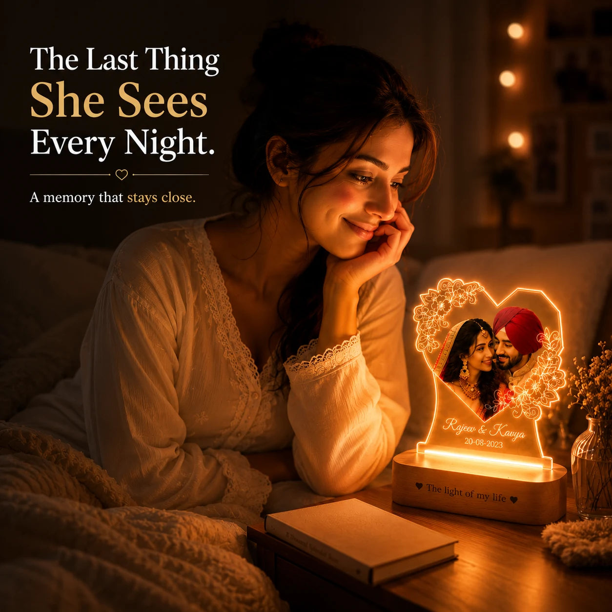 Radiant Love: Personalized Photo Glow Lamp