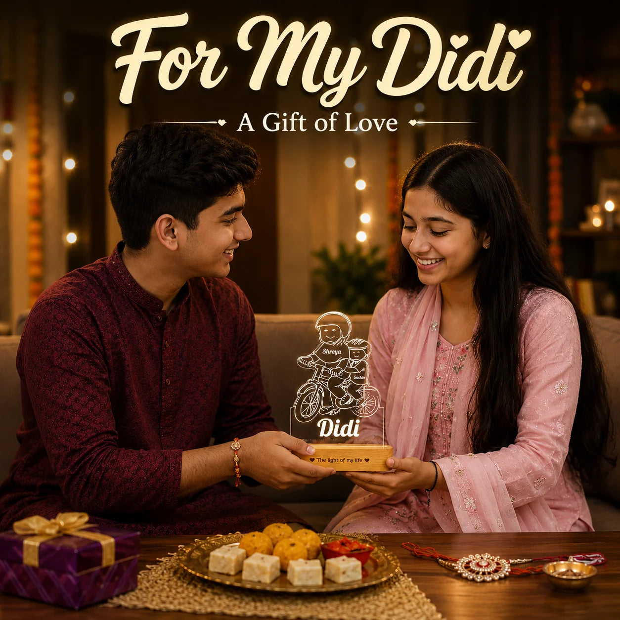 Cool Gift for Sister: Didi's Mentorship Tribute Engraved Lamp