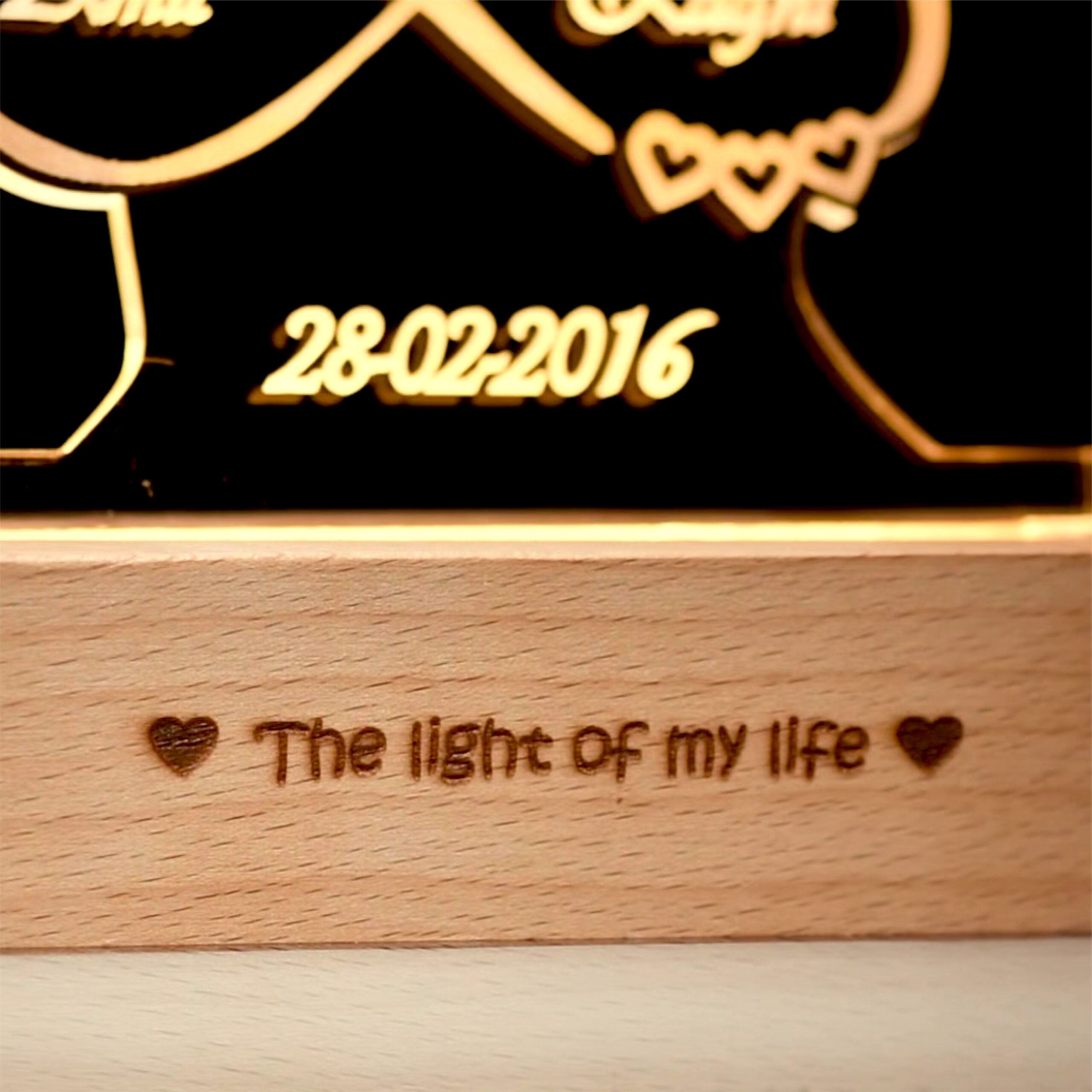 Anniversary Gift - Heart Lamp With Names
