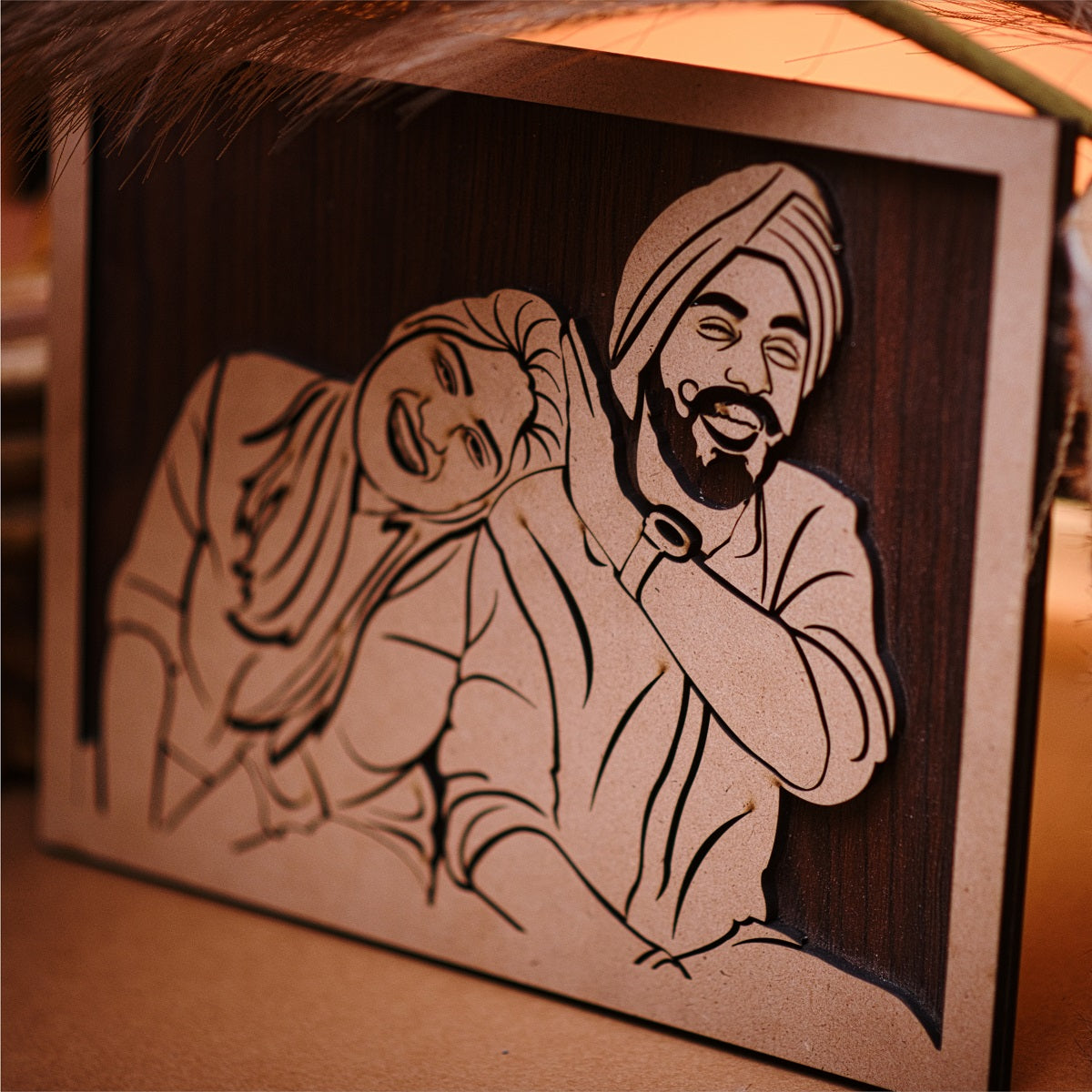 MemoryEtch: Artistic Carvings Wooden Photo Plaque 🖼️