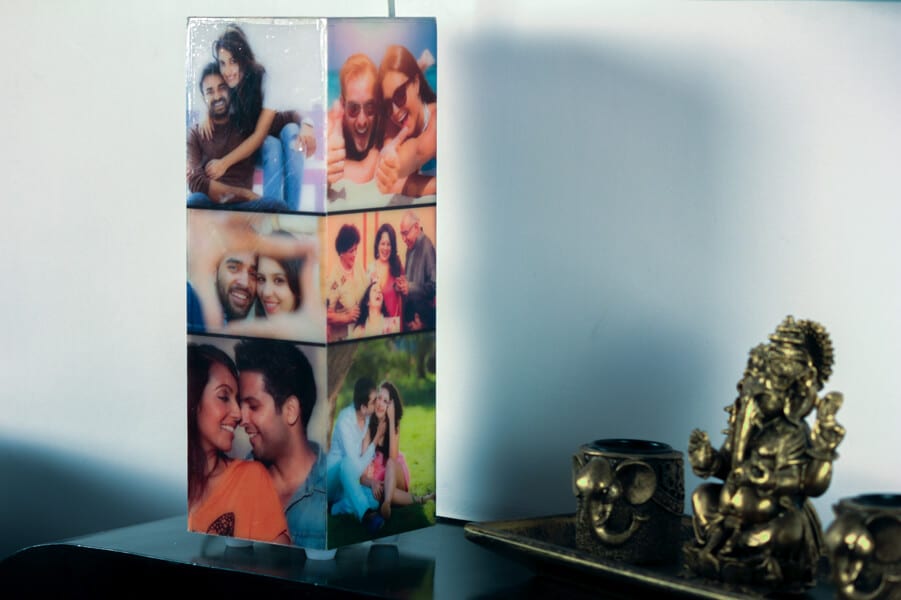 Personalized Gift Tower Photo Lamp
