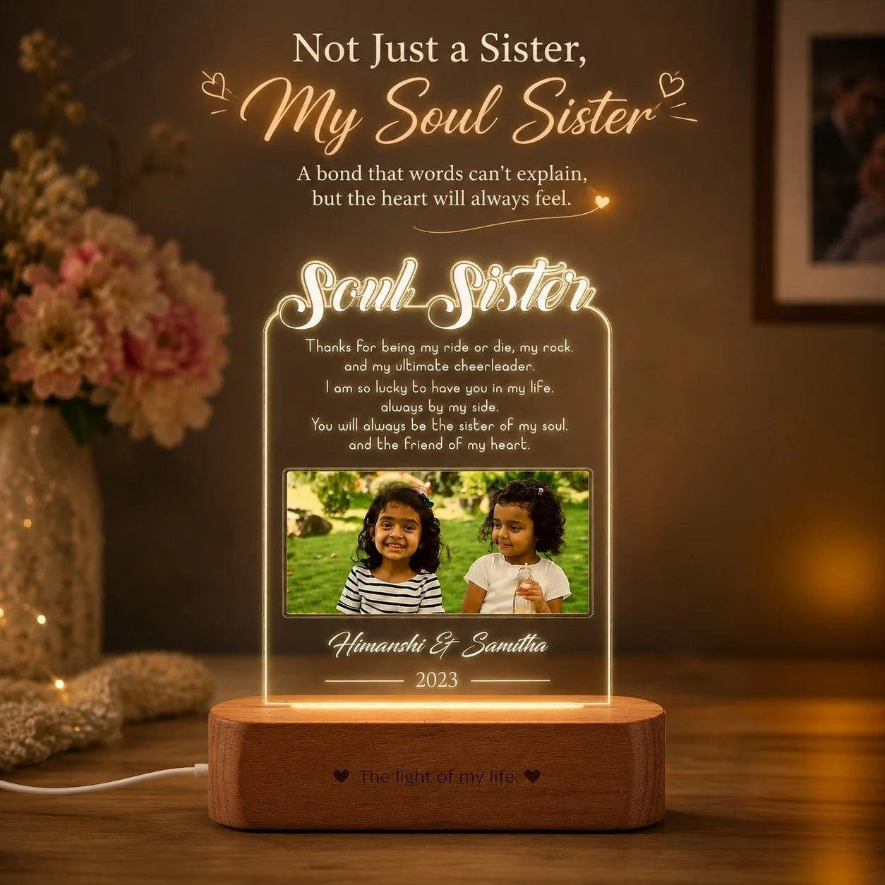Soul sisters lamp - Gift for sister