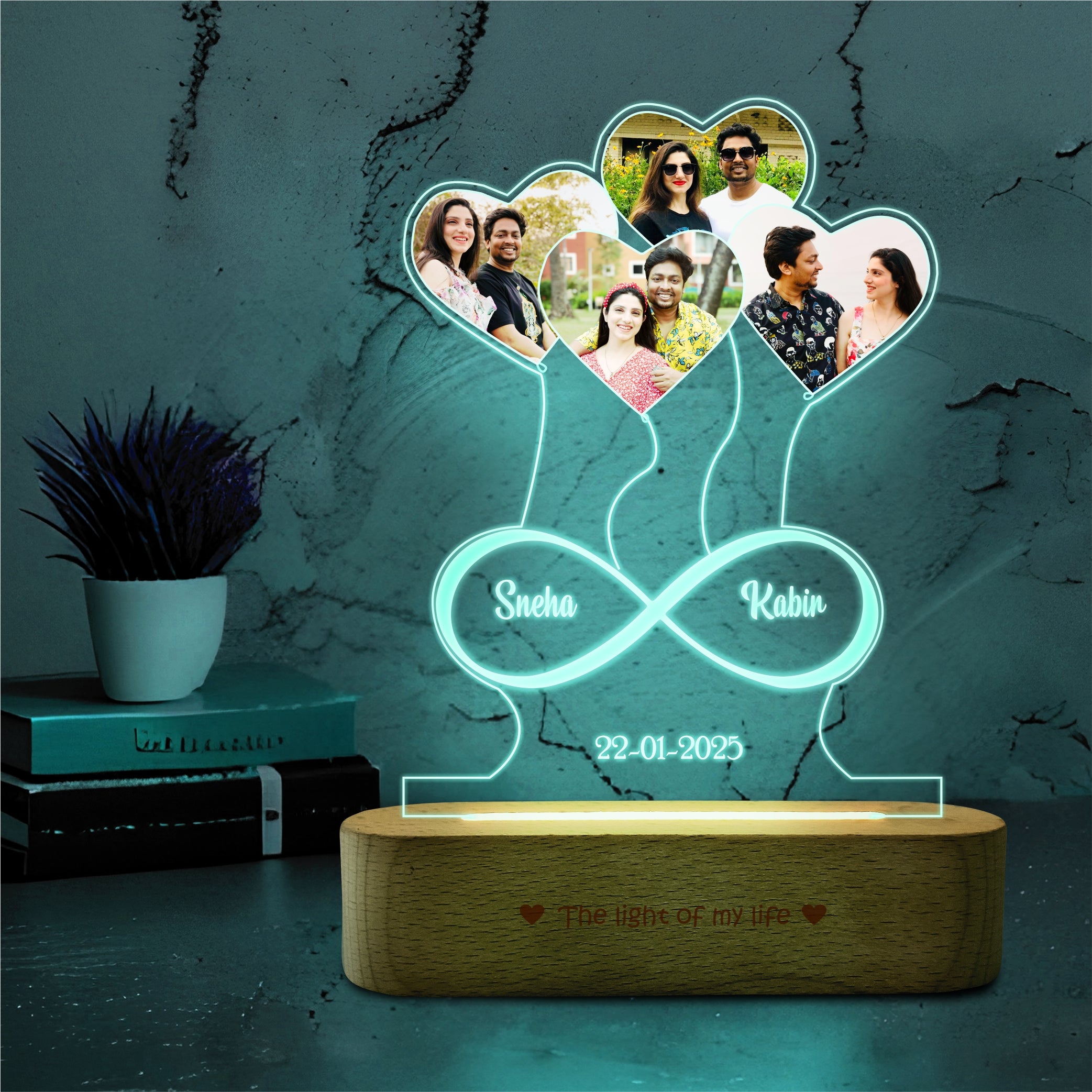 Anniversary Gift - Heart Lamp With Names