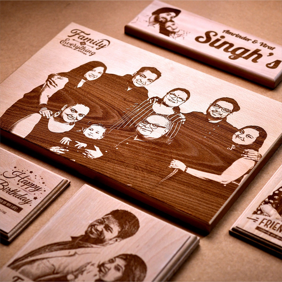 JollyHome: Personalized Wooden Plaque for Happy Family Portraits 🖼️