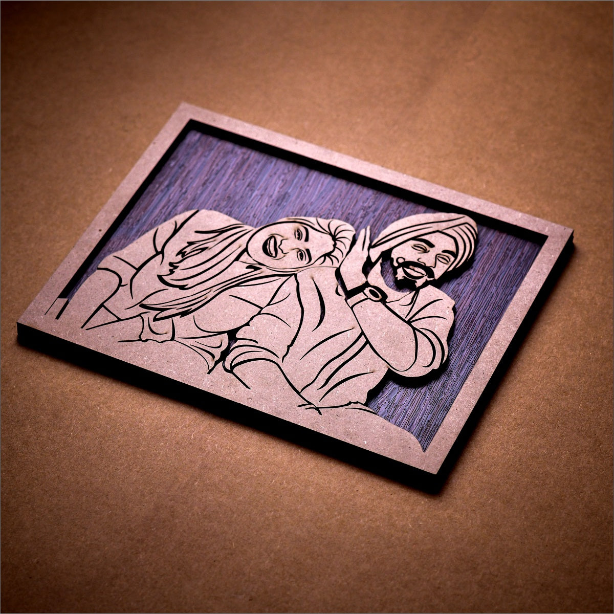 MemoryEtch: Artistic Carvings Wooden Photo Plaque 🖼️