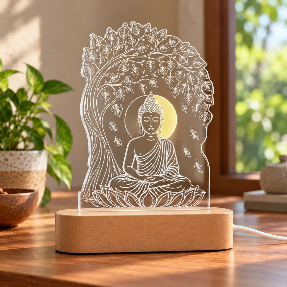 Buddha Statue LED Lamp for Home Decor – Gautam Buddha Night Light