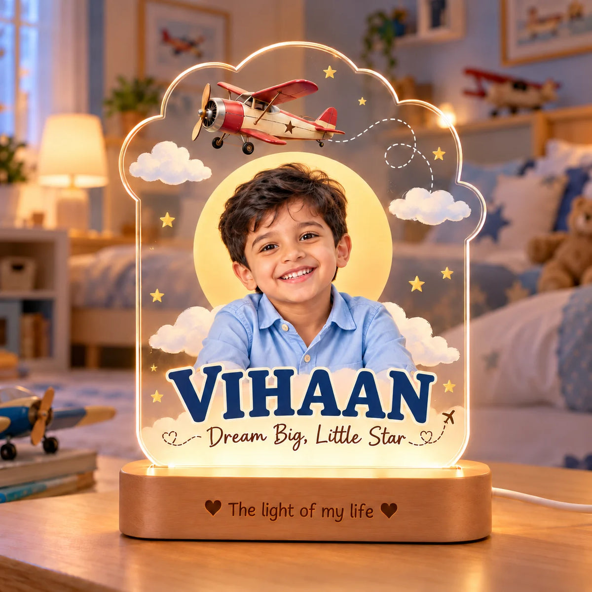 Birthday Gift for Boys & Son – Personalized Photo Lamp
