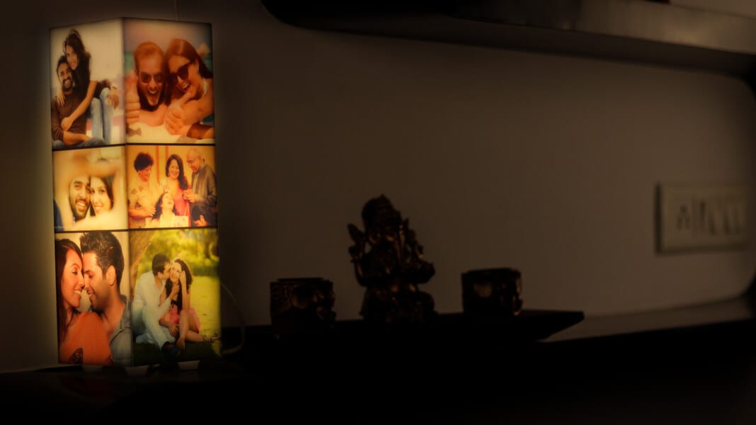 Personalized Gift Tower Photo Lamp