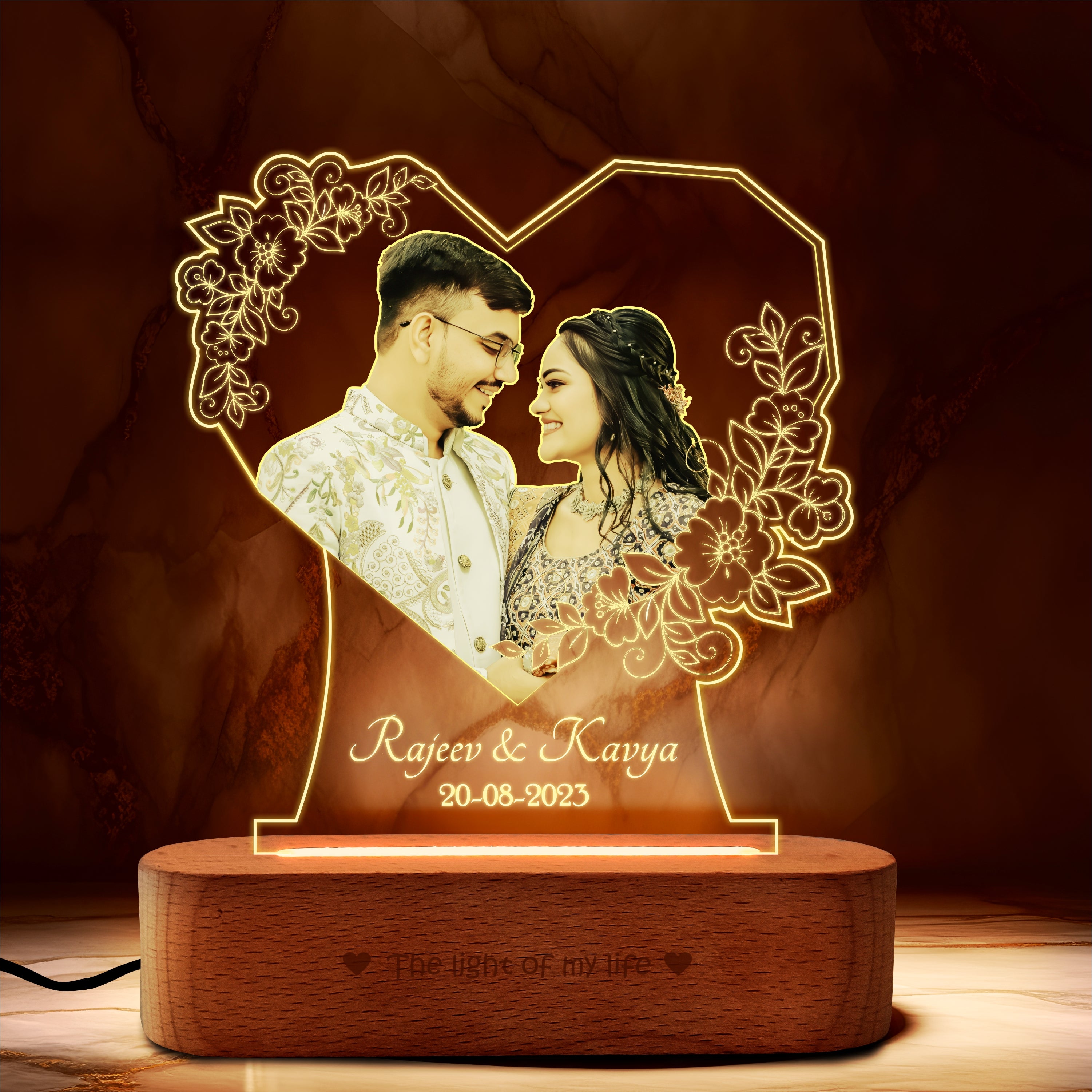 Radiant Love: Personalized Photo Glow Lamp