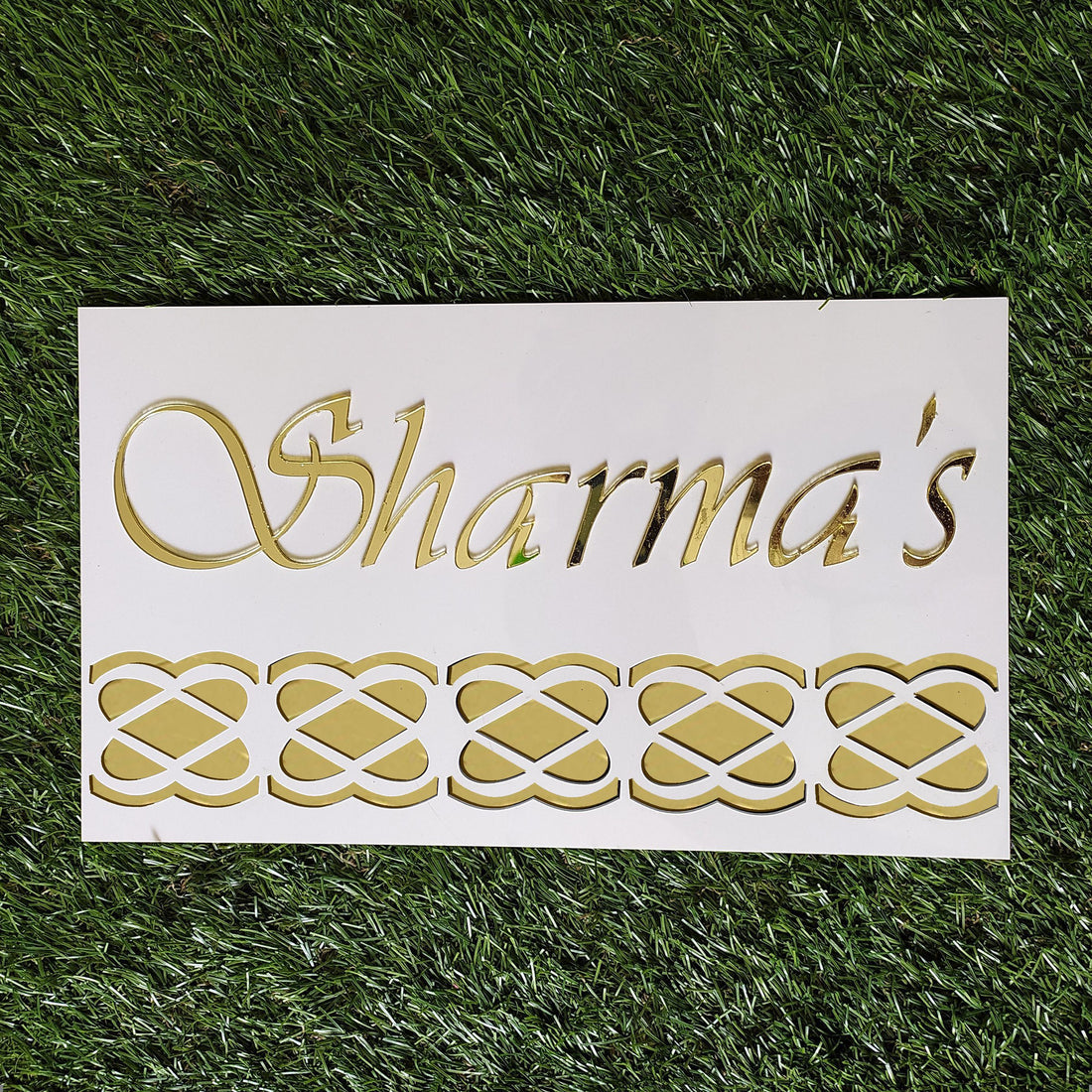 White acrylic name plate
