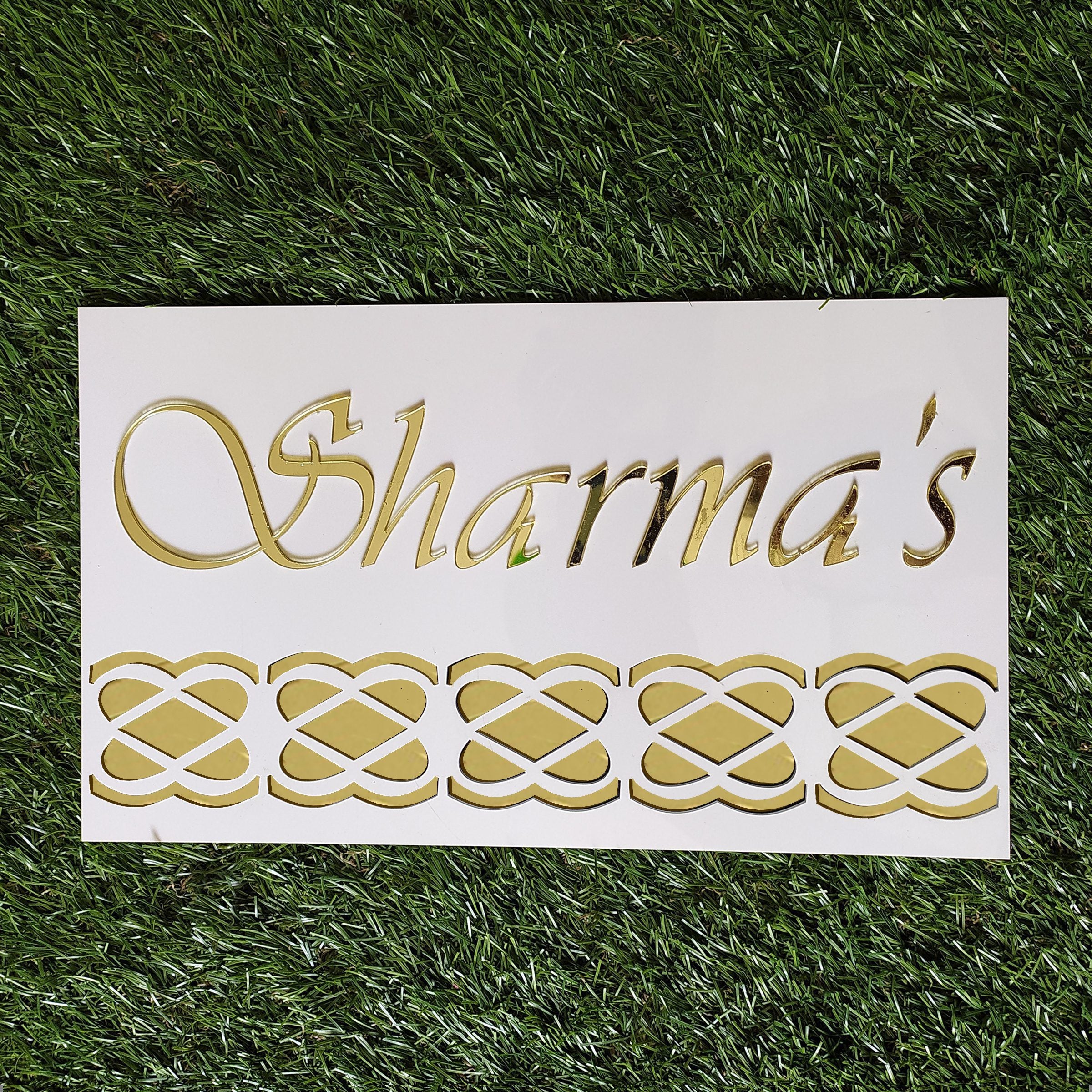 White acrylic name plate