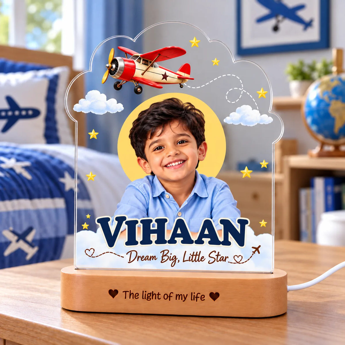 Birthday Gift for Boys & Son – Personalized Photo Lamp