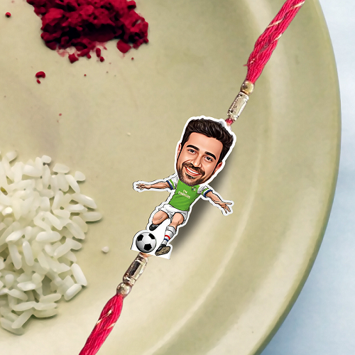 Funny Footballer Personalized Rakhi