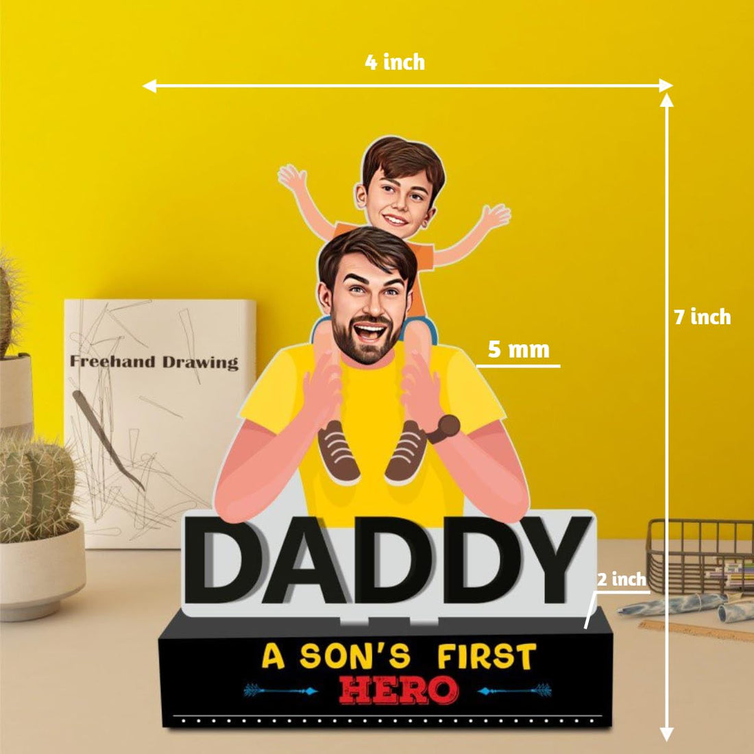 Caricature Personalized Gifts for Papa | Cool Customized Funny Birthday Gifts for Men from Wife, Gifts for Grandpa