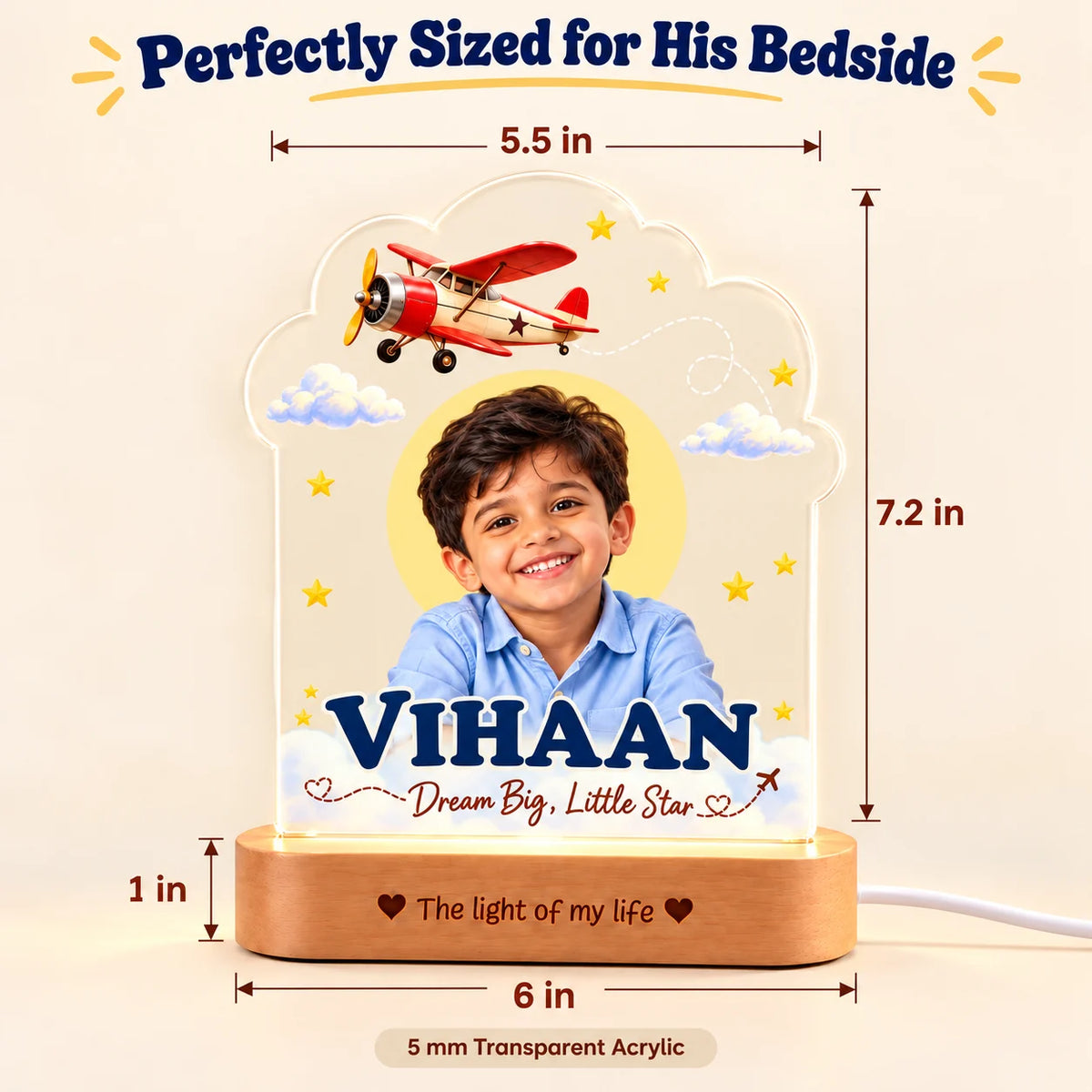Birthday Gift for Boys & Son – Personalized Photo Lamp